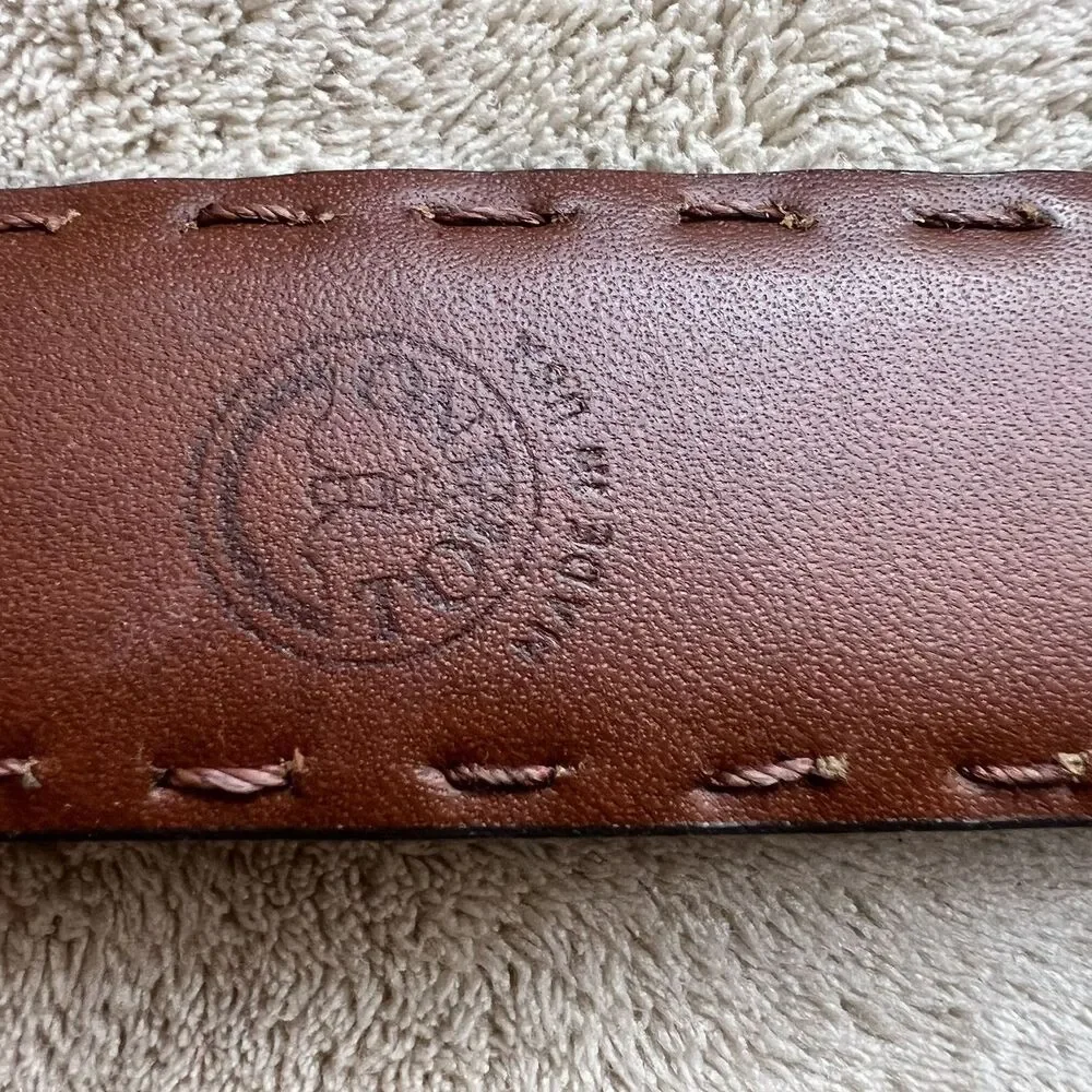Torino Aniline Kipskin Shoulders Brown Leather Belt Men’s 40 Made in USA 65561‎